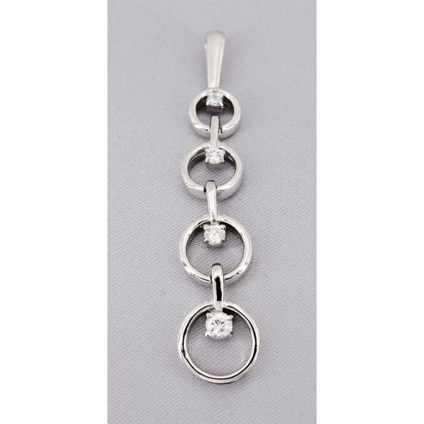 Necklace - Pendant - 925 Sterling Silver w/ CZ - Journey Collection - PT-PPT8802CL